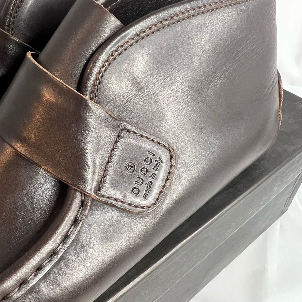 GUCCI
Leather Whipstitch Trim Loafers - Picture 12 of 13